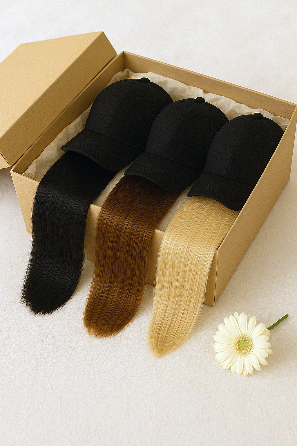 The Luxe 3-Piece 16" inch Wig Cap Gift Box Set