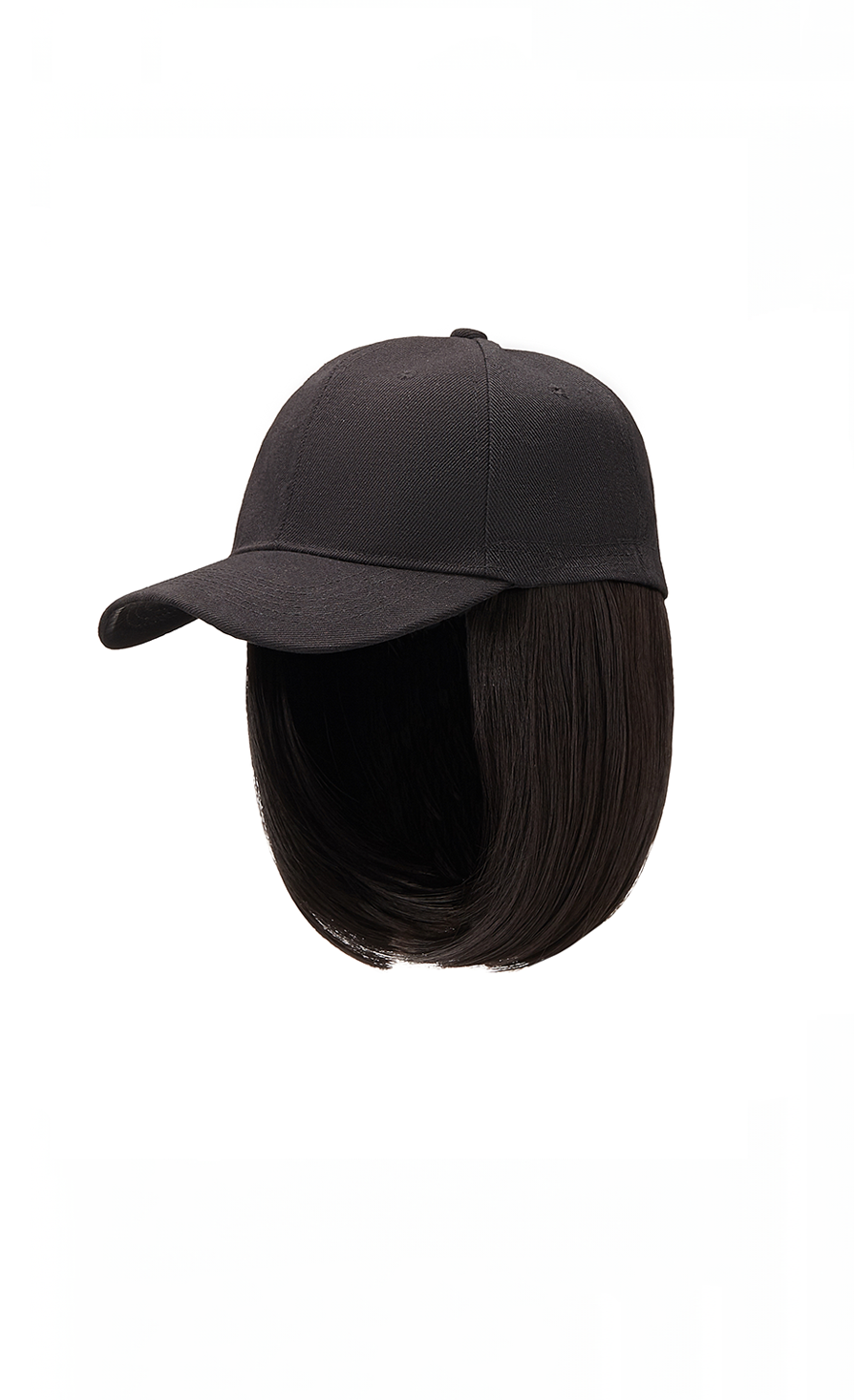 6" Black Bob Cap Hair