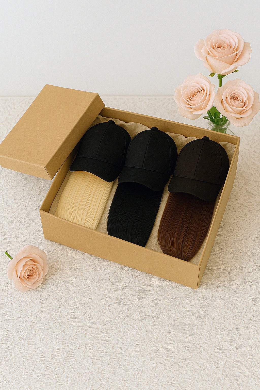 The Luxe 3-Piece 10" inch Wig Cap Gift Box Set