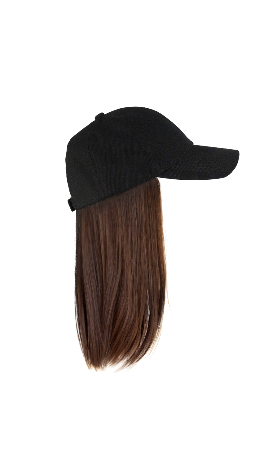 10" Medium Brown Baseball Cap Hair